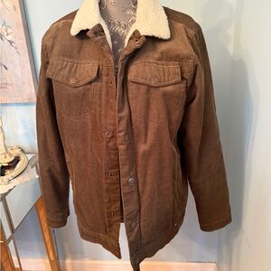 Brooklyn Cloth Brown Corduroy Jacket with Cream Collar